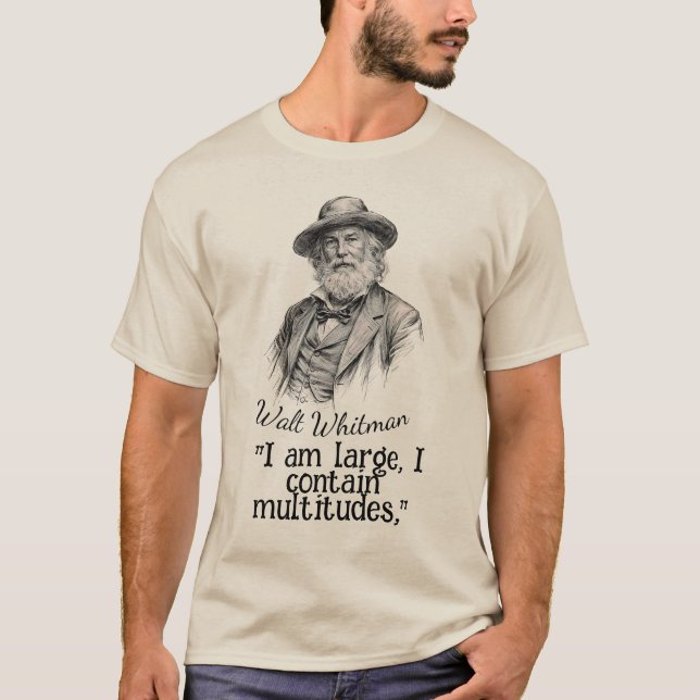 Walt Whitman-citat T Shirt (Framsida)