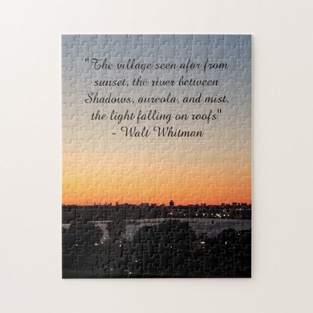 Walt Whitman Dikt Sunset Faraway Village Seen Afar Pussel (Vertikal)