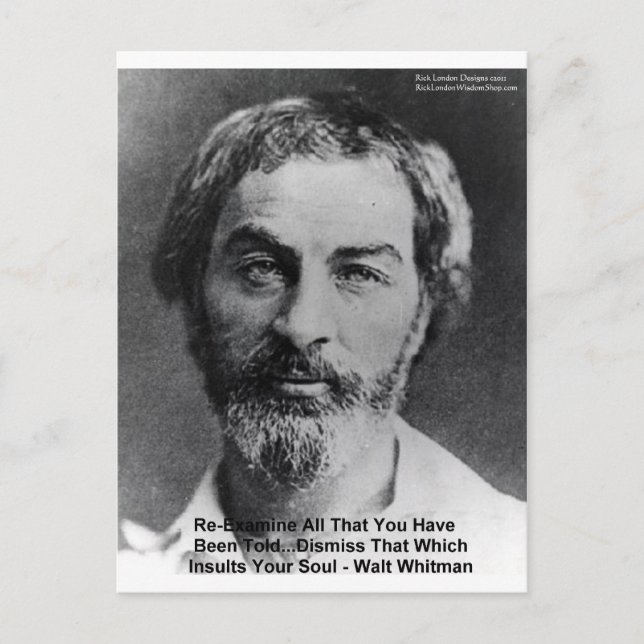 Walt Whitman "Förolämpa Själ" Citat Gåvor & Kort (Framsida)