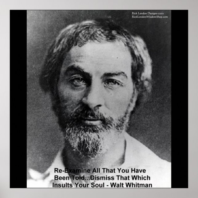 Walt Whitman "Förolämpa Själens" Visdomsaffischer Poster (Framsidan)