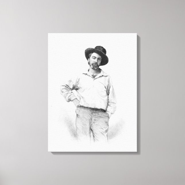 Walt Whitman, frontispiece mot Löv av Canvastryck (Framsida)