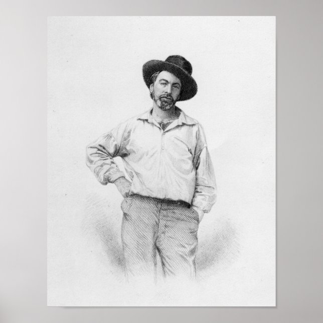 Walt Whitman, frontispiece mot Löv av Poster (Framsidan)