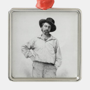 Walt Whitman, frontispiece till 'löv av Julgransprydnad Metall