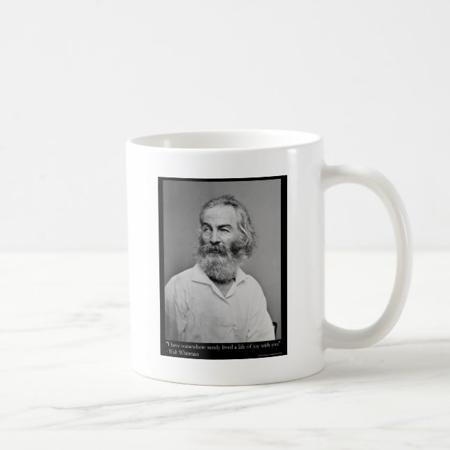 Walt Whitman Glädje Med Dig Kärlek Citat Muggar T- (Höger)