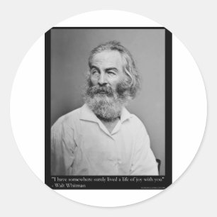 Walt Whitman Glädje Med Dig Kärlek Citat Muggar T- Runt Klistermärke