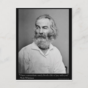 Walt Whitman Glädje Med Dig Kärlek Citat Muggar T- Vykort