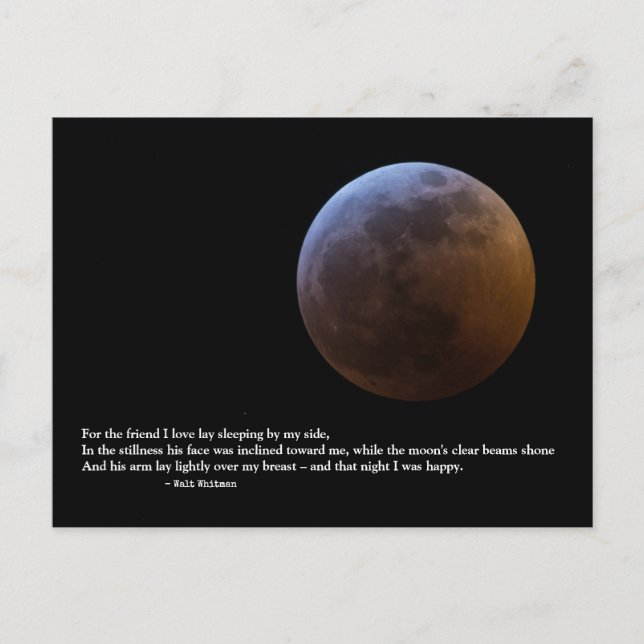 Walt Whitman Kärlek Dikt Vykort (Framsida)