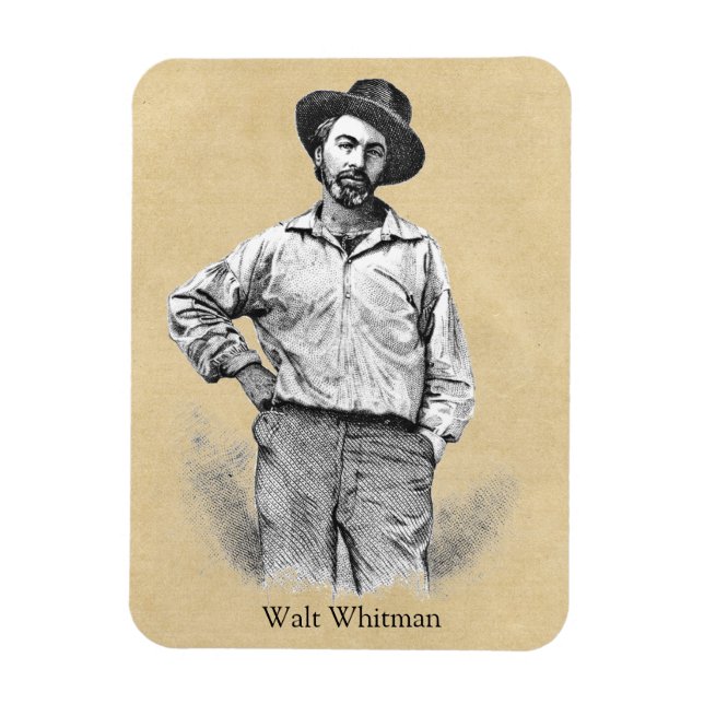Walt Whitman Löv of Grass Magnet (Vertikal)