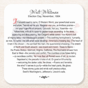 Walt Whitman poetry elegant Underlägg Papper Kvadrat
