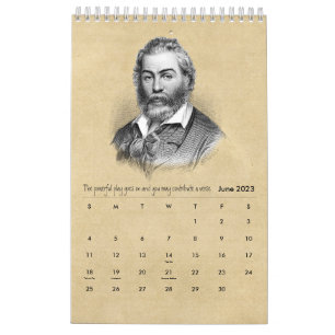 Walt Whitman Porträtt och Poetry Kalender