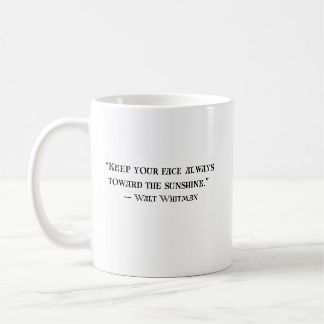 Walt Whitman Positivt Citat Kaffemugg (Vänster)