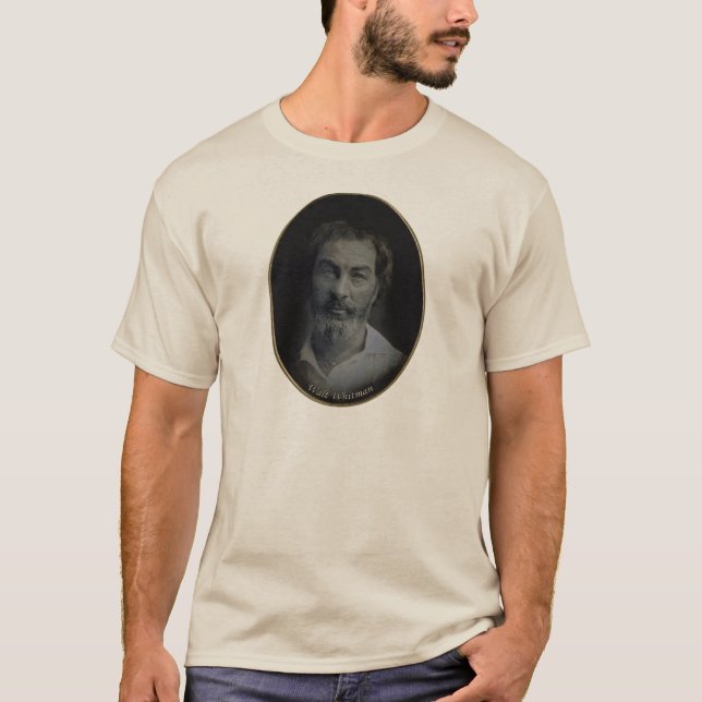 Walt Whitman Räcka-Tonat porträtt 1854 T Shirt (Framsida)