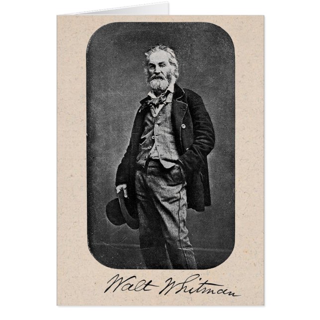 Walt Whitman som ett Unga Man Card Hälsningskort (Framsidan)