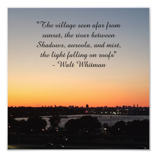 Walt Whitman Sunset Poetry Quote Fototryck (Framsidan)