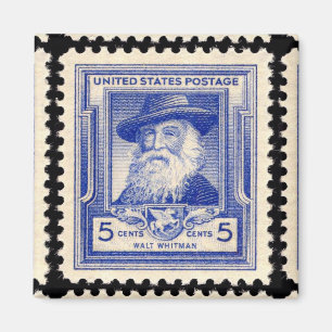 Walt Whitman US-minnesstämpel Magnet