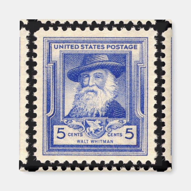 Walt Whitman US-minnesstämpel Magnet (Framsidan)