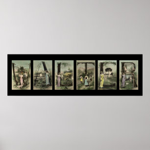 WALTER Alphabet Brev Namn Art Poster