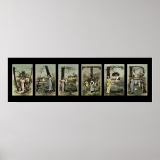 WALTER Alphabet Brev Namn Art Poster