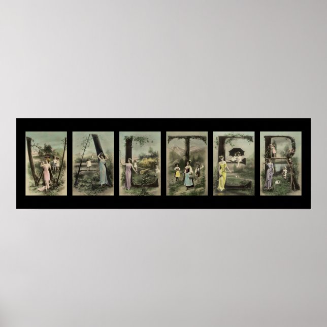 WALTER Alphabet Brev Namn Art Poster (Framsidan)