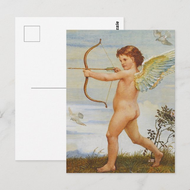 Walter Crane Antik Cupid med båge Konst Vykort (Fram/baksida)