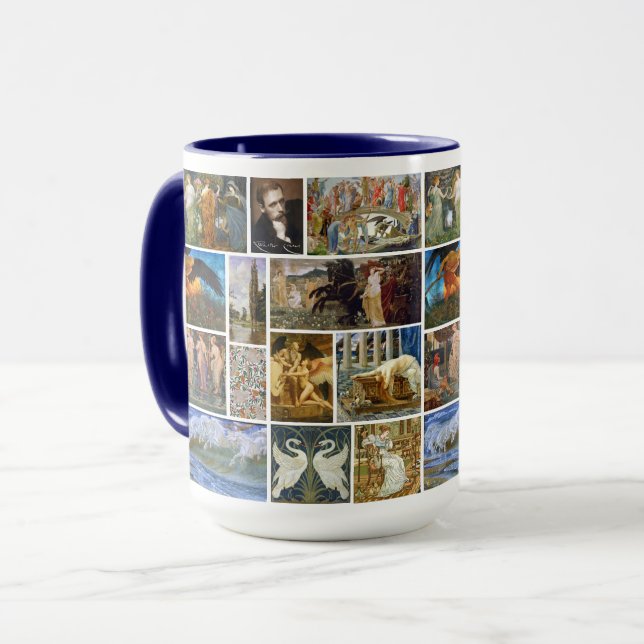 Walter Crane Art nouveau Gallery Collage Large Mugg (Framsida vänster)