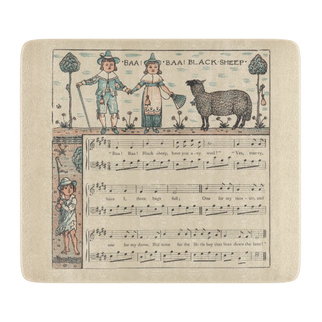 Walter Crane Baa Baa Svarta Får Värnurim (Framsidan)