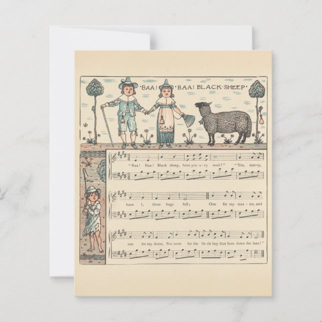 Walter Crane Baa Baa Svarta Får Värnurim (Framsida)