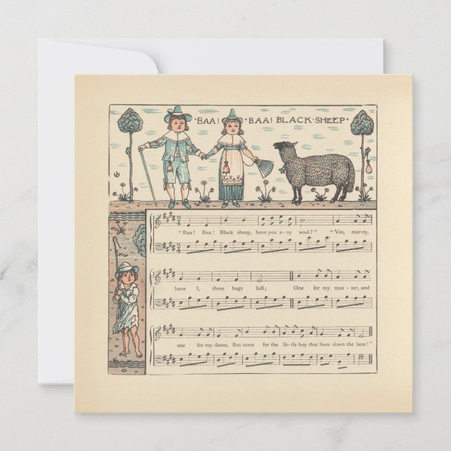 Walter Crane Baa Baa Svarta Får Värnurim (Framsida)