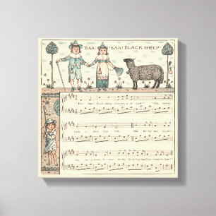 Walter Crane Baa Baa Svarta Får Värnurim Canvastryck