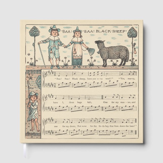 Walter Crane Baa Baa Svarta Får Värnurim Gästböcker (Framsida)