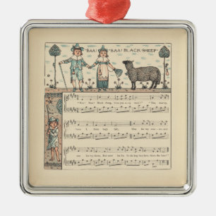 Walter Crane Baa Baa Svarta Får Värnurim Julgransprydnad Metall