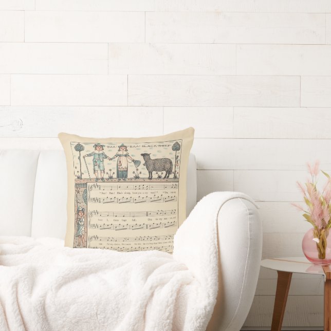 Walter Crane Baa Baa Svarta Får Värnurim Kudde (Soffa)