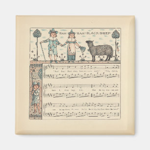 Walter Crane Baa Baa Svarta Får Värnurim Magnet
