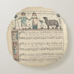Walter Crane Baa Baa Svarta Får Värnurim Rund Kudde