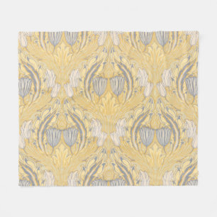 Walter Crane Blue White Tulips & Acanthus Fleecefilt