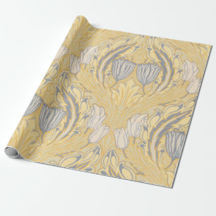 Walter Crane Blue White Tulips & Acanthus Presentpapper