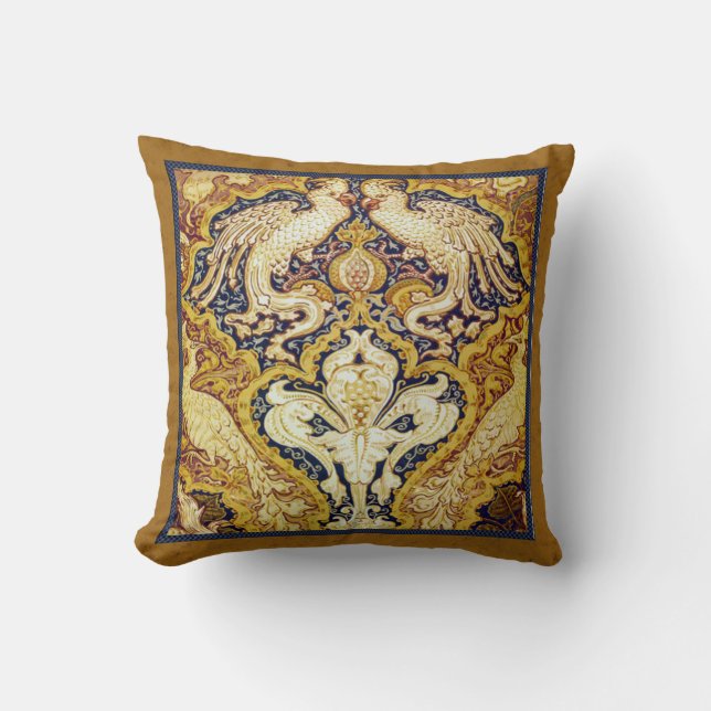 Walter Crane Cockatoos & Peacocks Victorian Pillow Kudde (Framsida)