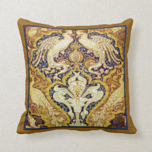 Walter Crane Cockatoos & Peacocks Victorian Pillow Kudde