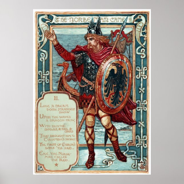 Walter Crane Columbia's Courtship the Norseman Poster (Framsidan)