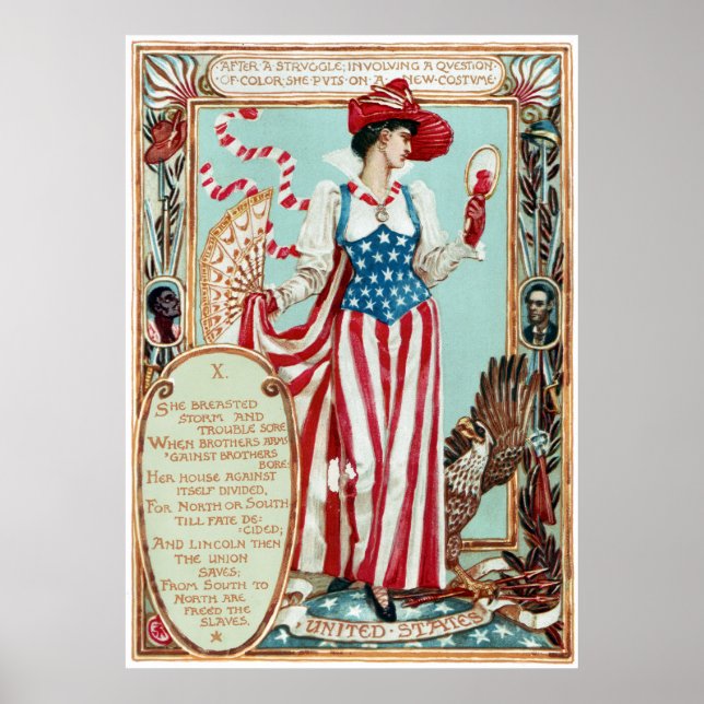 Walter Crane Columbia's Courtship United Stater Poster (Framsidan)