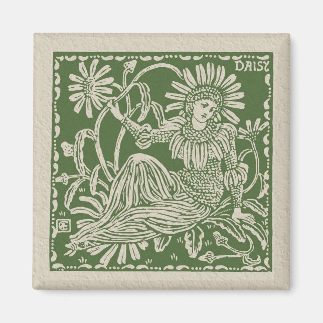 Walter Crane Daisy Tile Magnet (Framsidan)