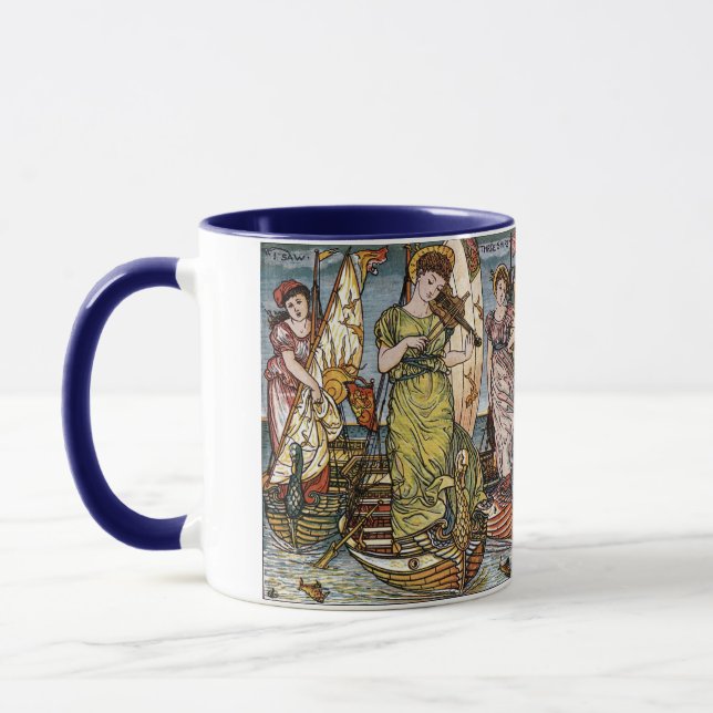 Walter Crane Fraktaser,Gracnice Dam,Art nouveau Mugg (Vänster)