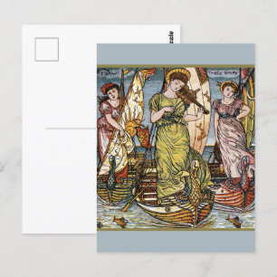 Walter Crane Fraktaser,Gracnice Dam,Art nouveau Vykort