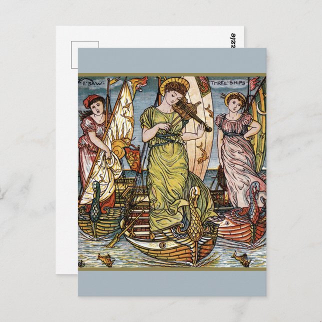 Walter Crane Fraktaser,Gracnice Dam,Art nouveau Vykort (Fram/baksida)