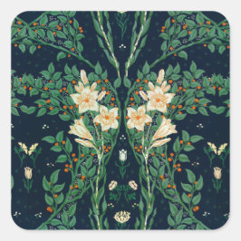 Walter Crane "Francesca" Botanisk Fyrkantigt Klistermärke