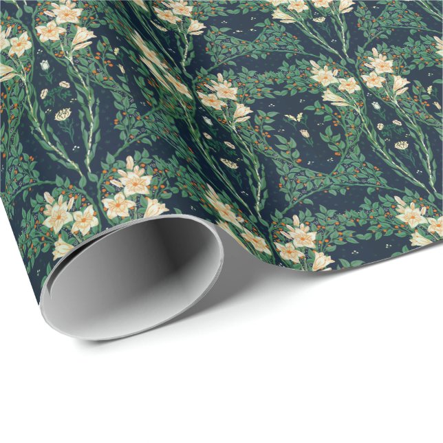 Walter Crane Francesca Botanisk Presentpapper (Rullad Hörn)