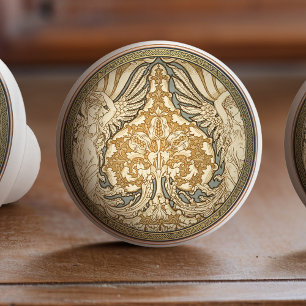 Walter Crane konsthantverk keramisk dragknopp Knopp