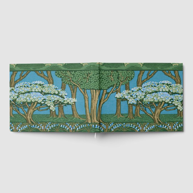 Walter Crane May Tree Wallpaper Green Blue Gästböcker (Full)