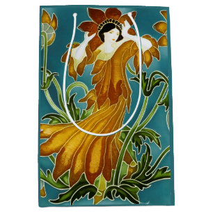 Walter Crane Orange Tulpan Art Nouveau Blommig