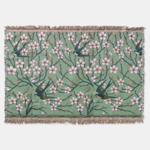 Walter Crane Svalor och Mandelblommor Kastmössa Filt